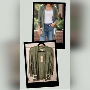 Bloom Green Cardigan with White Details PIT 22 L29